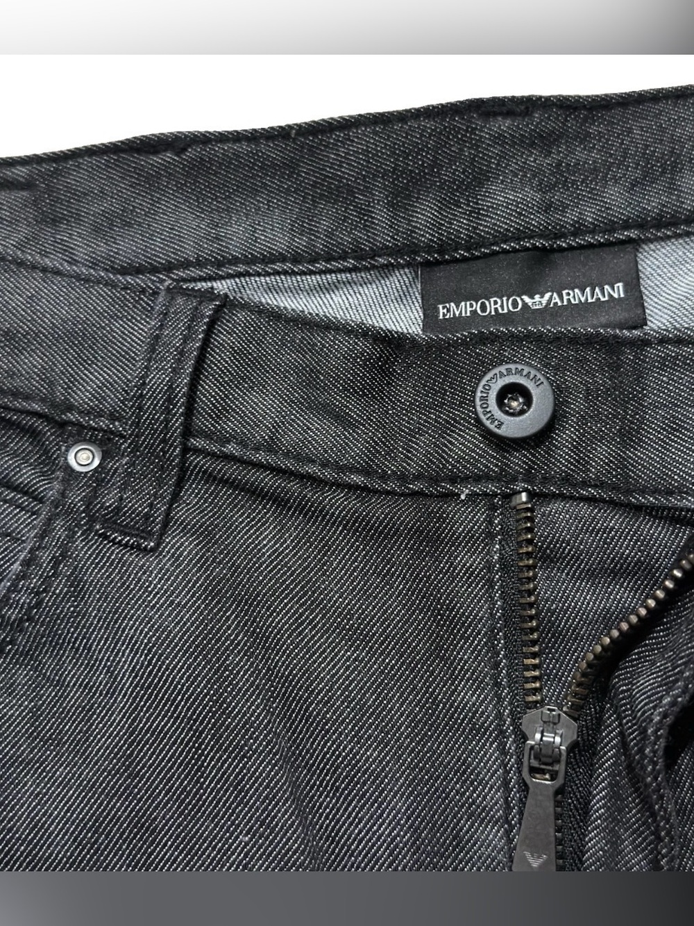 Emporio Armani Men's Jeans Size 31x30 Dark Gray Black Denim Eagle Logo